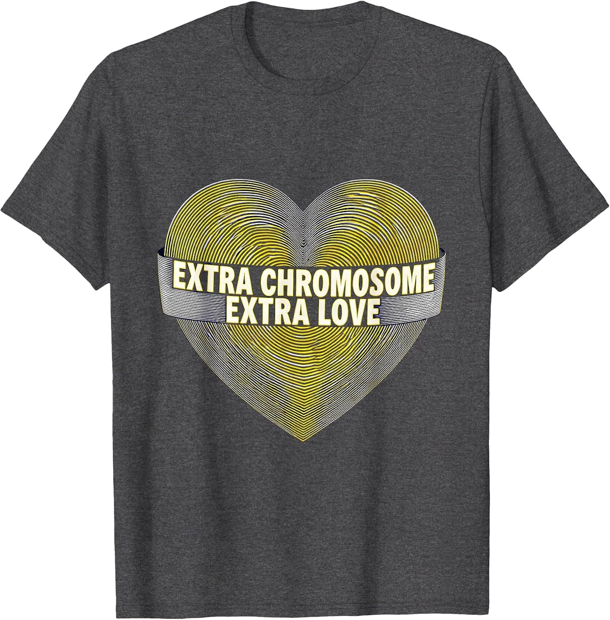 Men's Extra Chromosome Extra Love Down Syndrome Awareness T-Shirt - Dark Heather Grey