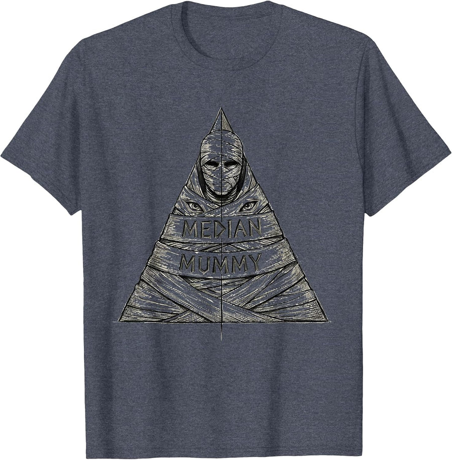 Median Mummy Math Teacher Halloween Costume Humor T-Shirt - Heather Blue