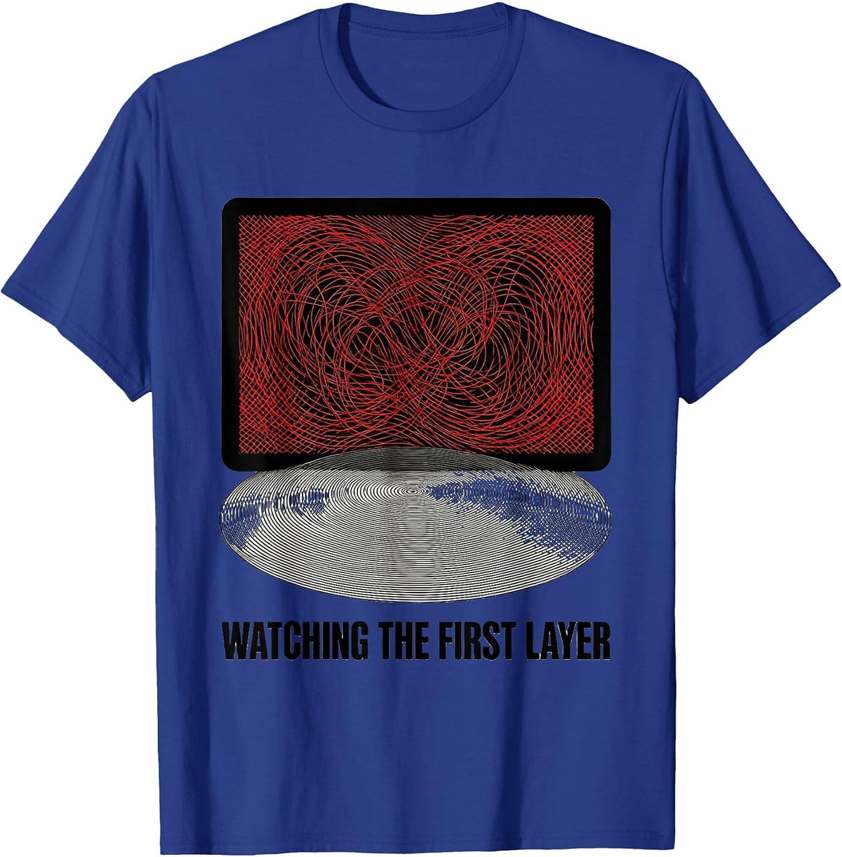 Men's Watching The First Layer Funny 3D Printer Hobbyist Maker T-Shirt - Royal Blue