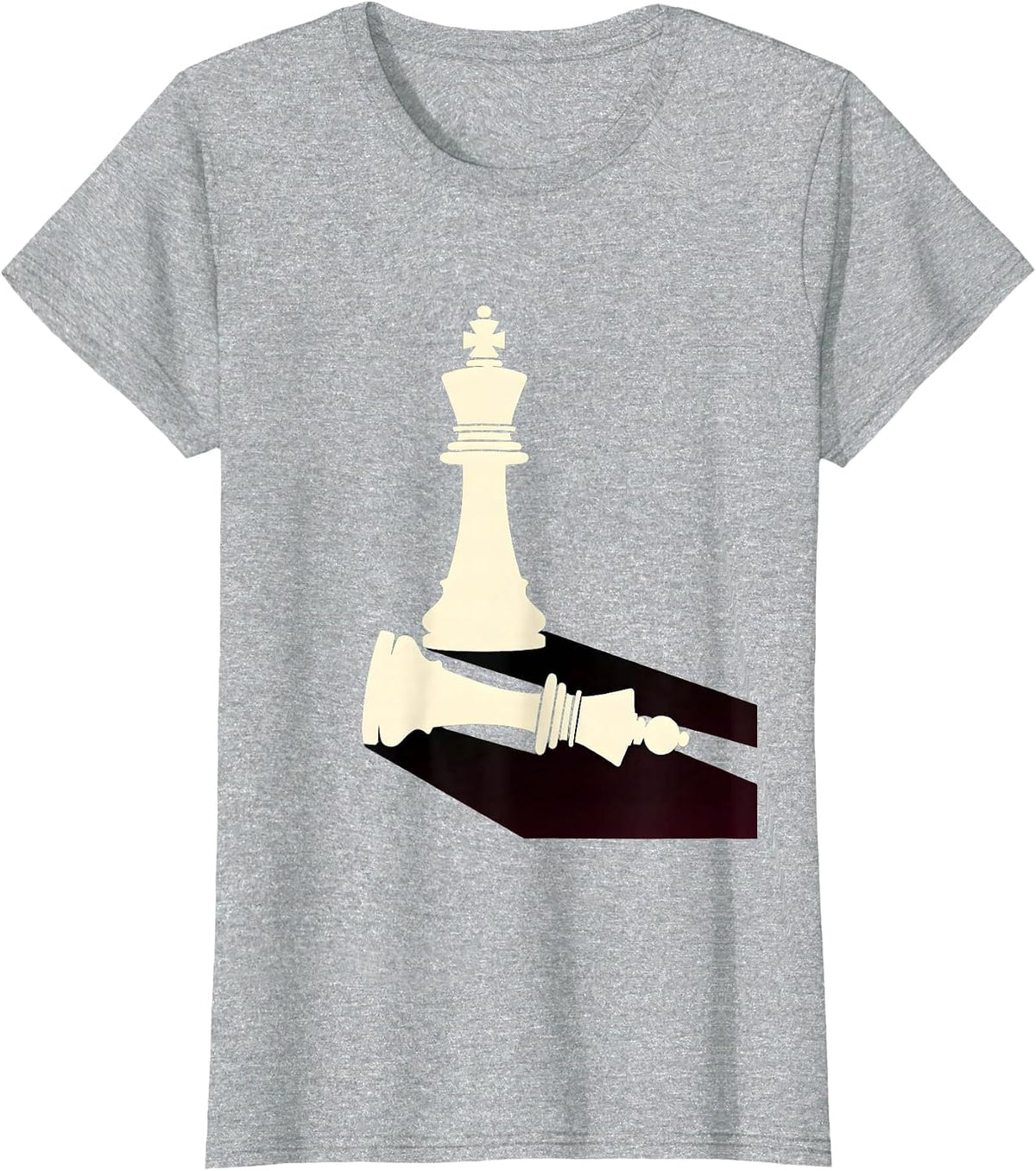 My Girlfriend Beats Me Chess Illustration T-Shirt - Heather Grey