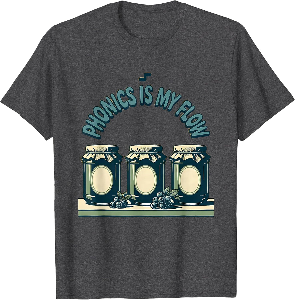 Phonics Is My Flow Funny Reading Teacher Literacy Humor T-Shirt - Dark Heather Grey