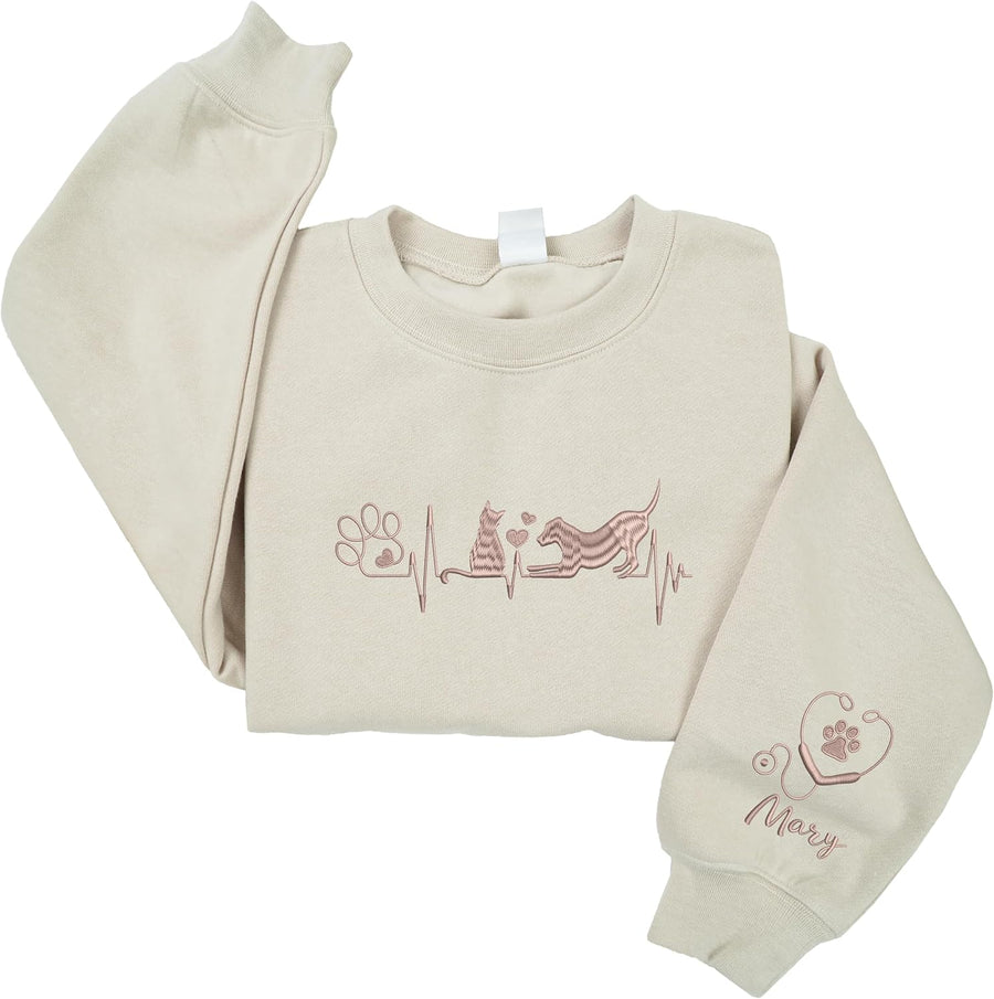 Embroidered Sweatshirt Veterinary Technician Personalized, Animal Care Professional Apparel, Veterinarian Gift Sweater, Pet