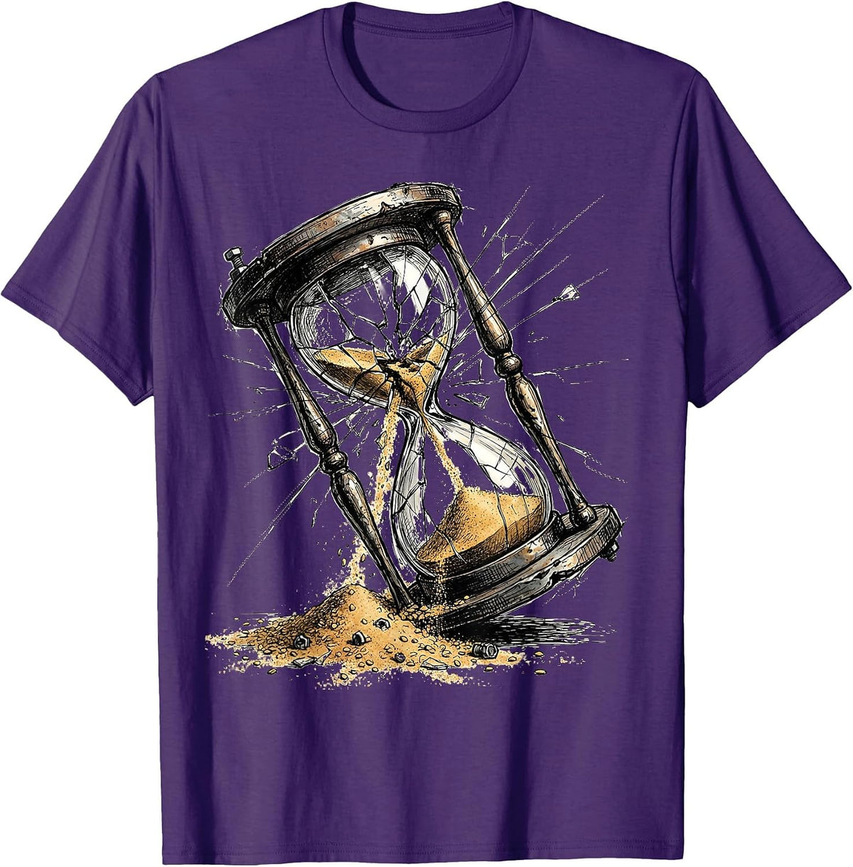 Labor Day Broken Hourglass Sarcastic Design T-Shirt - Purple