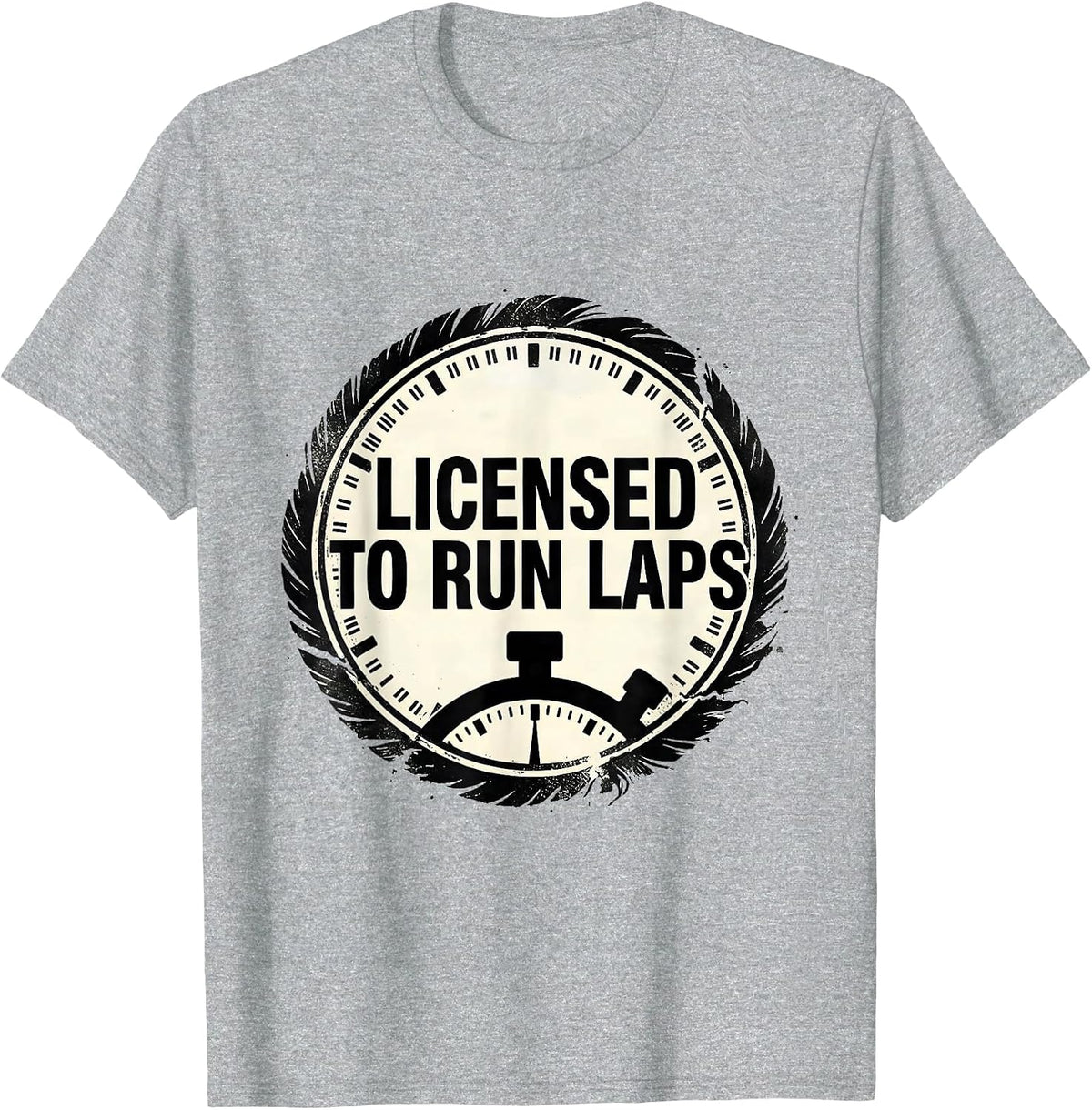 Men's Licensed To Run Laps Funny PE Teacher Back To School T-Shirt - Heather Grey