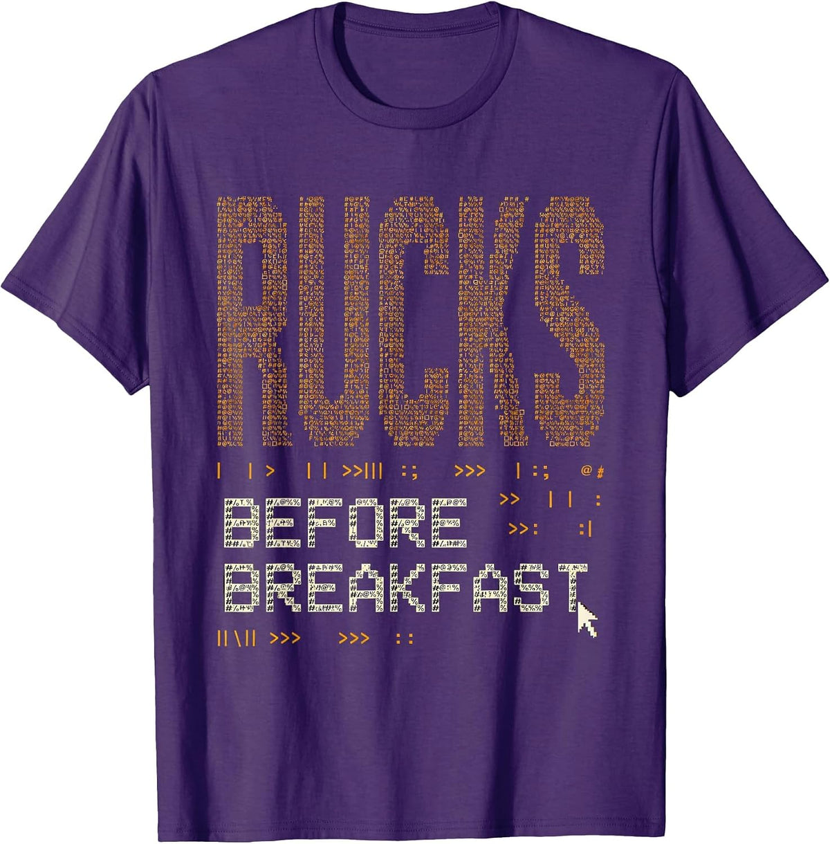 Rucks Before Breakfast Rugby Graphic Design T-Shirt - Purple