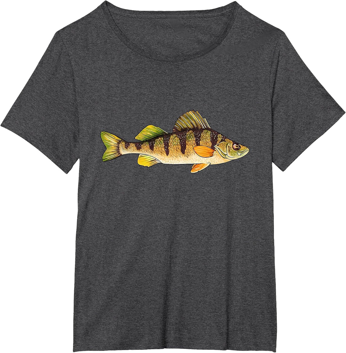 Funny Yellow Bass Fishing Freshwater Fish Fisherman T-Shirt - Dark Heather Grey