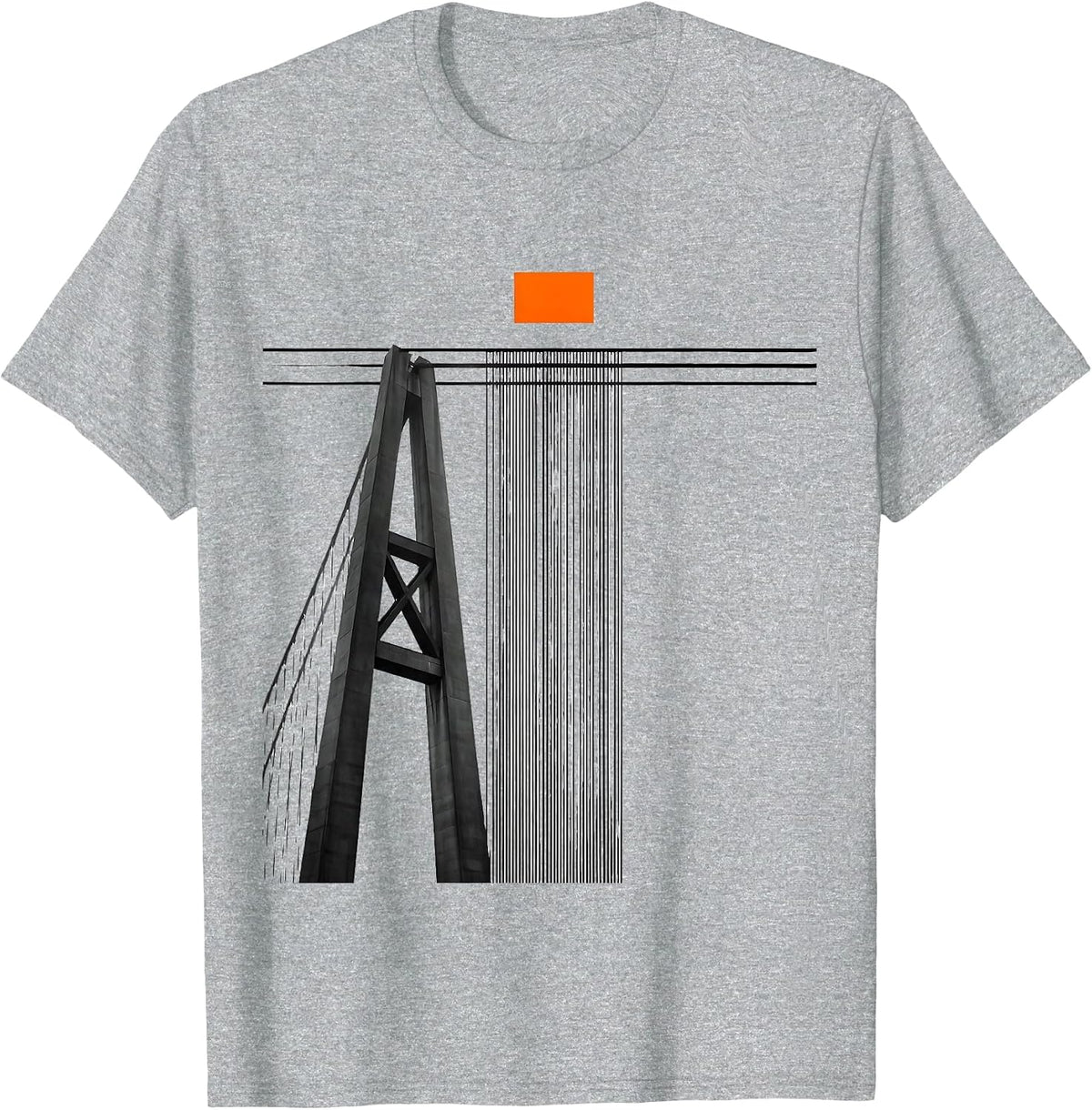 Men's Golden Gate Bridge Suspension Tower Leg Retro Souvenir T-Shirt - Heather Grey