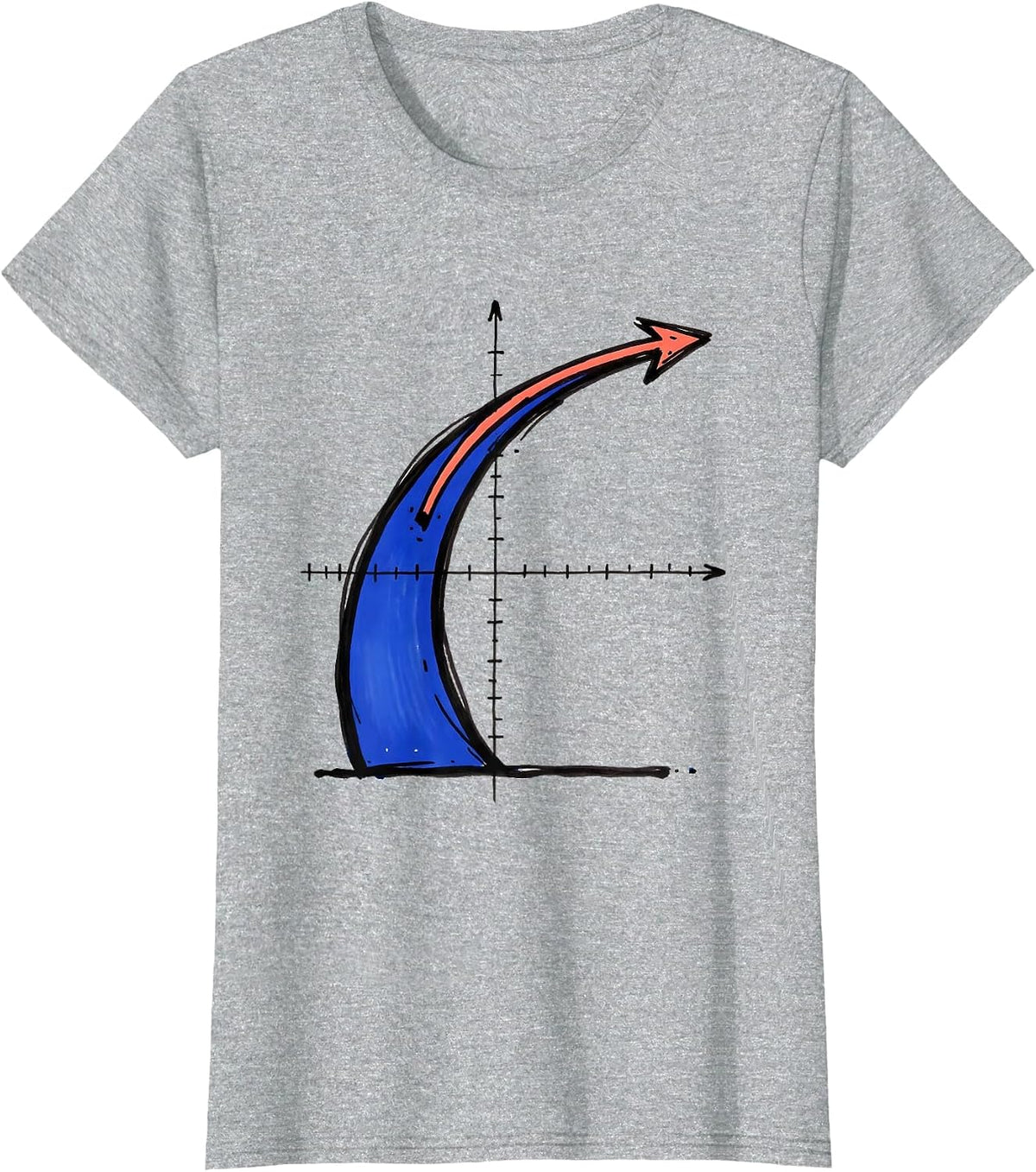 Parabolic Curve Math Teacher Pun Humor Gift T-Shirt - Heather Grey