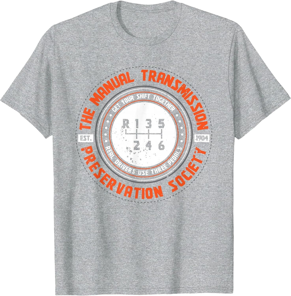 Manual Transmission Preservation Society Driving Driver T-Shirt - Heather Grey