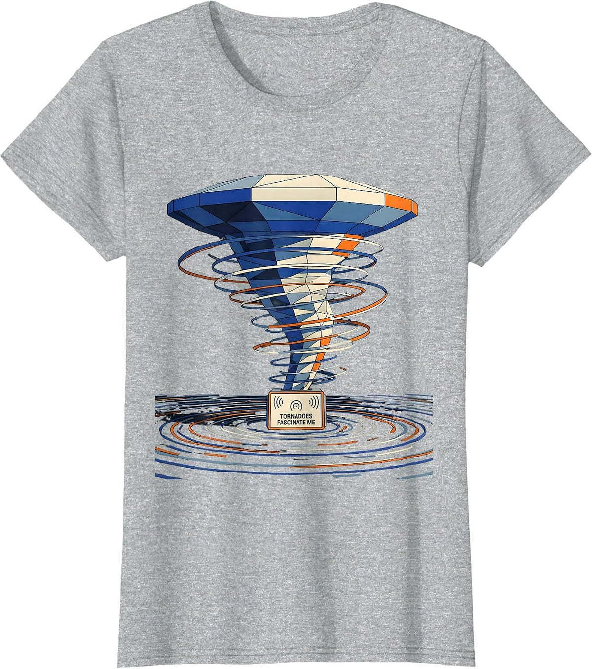 Tornadoes Fascinate Me Geometric Storm Chaser Meteorology T-Shirt - Heather Grey