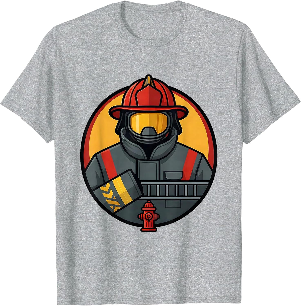 Men's Sealed Firefighter Badge Toddler Boy Kids Birthday T-Shirt - Heather Grey