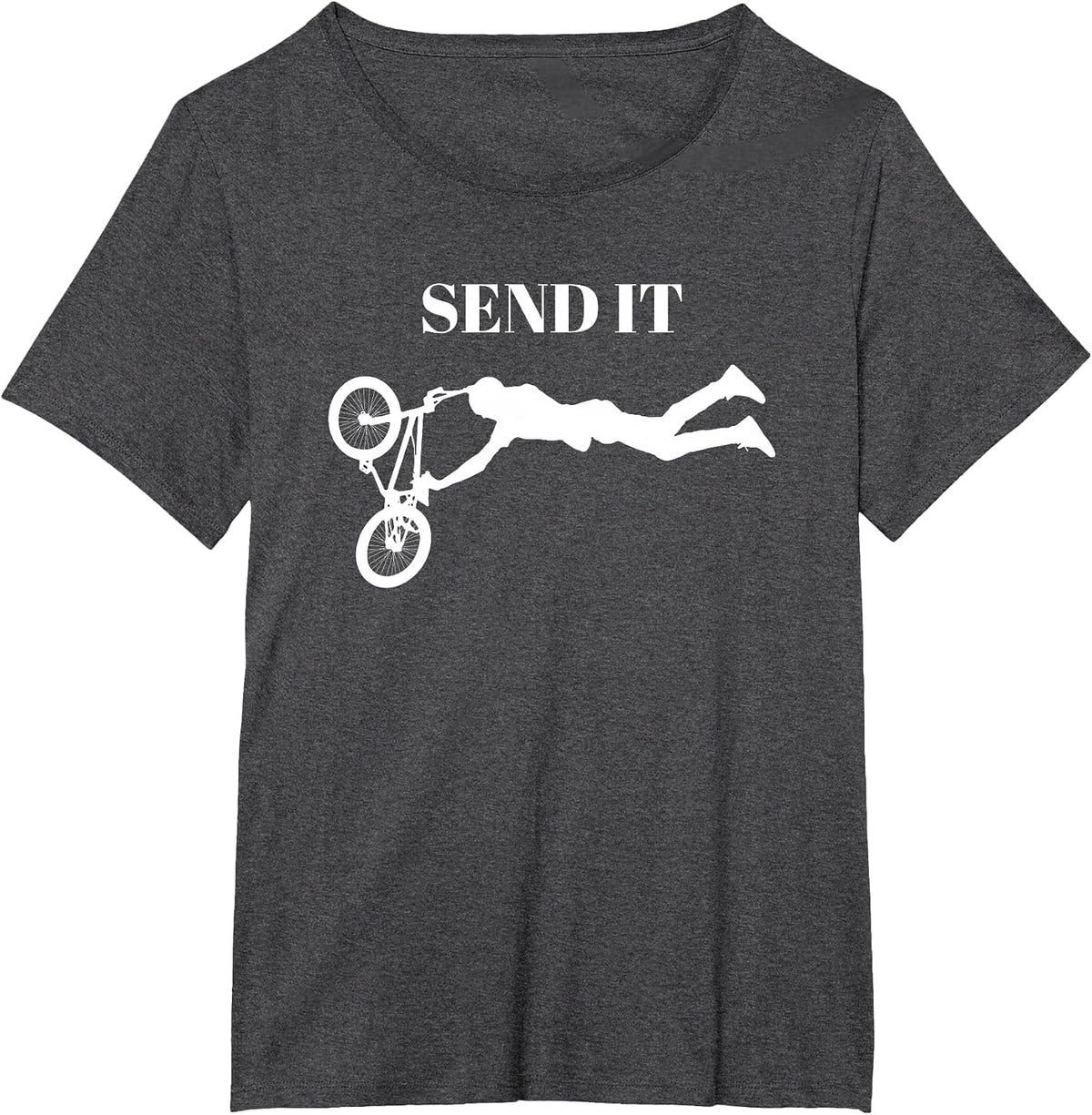 Send It BMX Bike Biking Funny T-Shirt T-Shirt - Dark Heather Grey