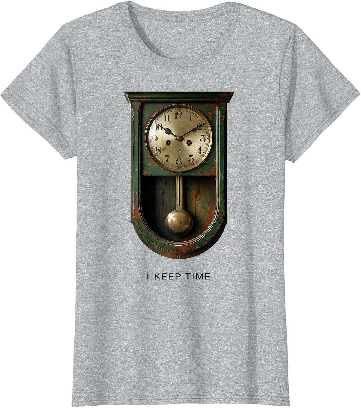 Women's I Keep Time Vintage Music Lover Gift for Musicians Teachers T-Shirt - Heather Grey