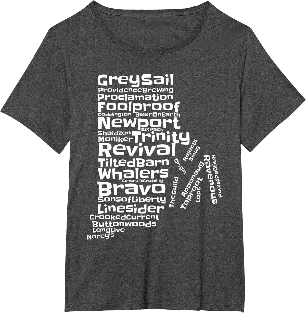 Drink Local Rhode Island Breweries T-Shirt - Dark Heather Grey