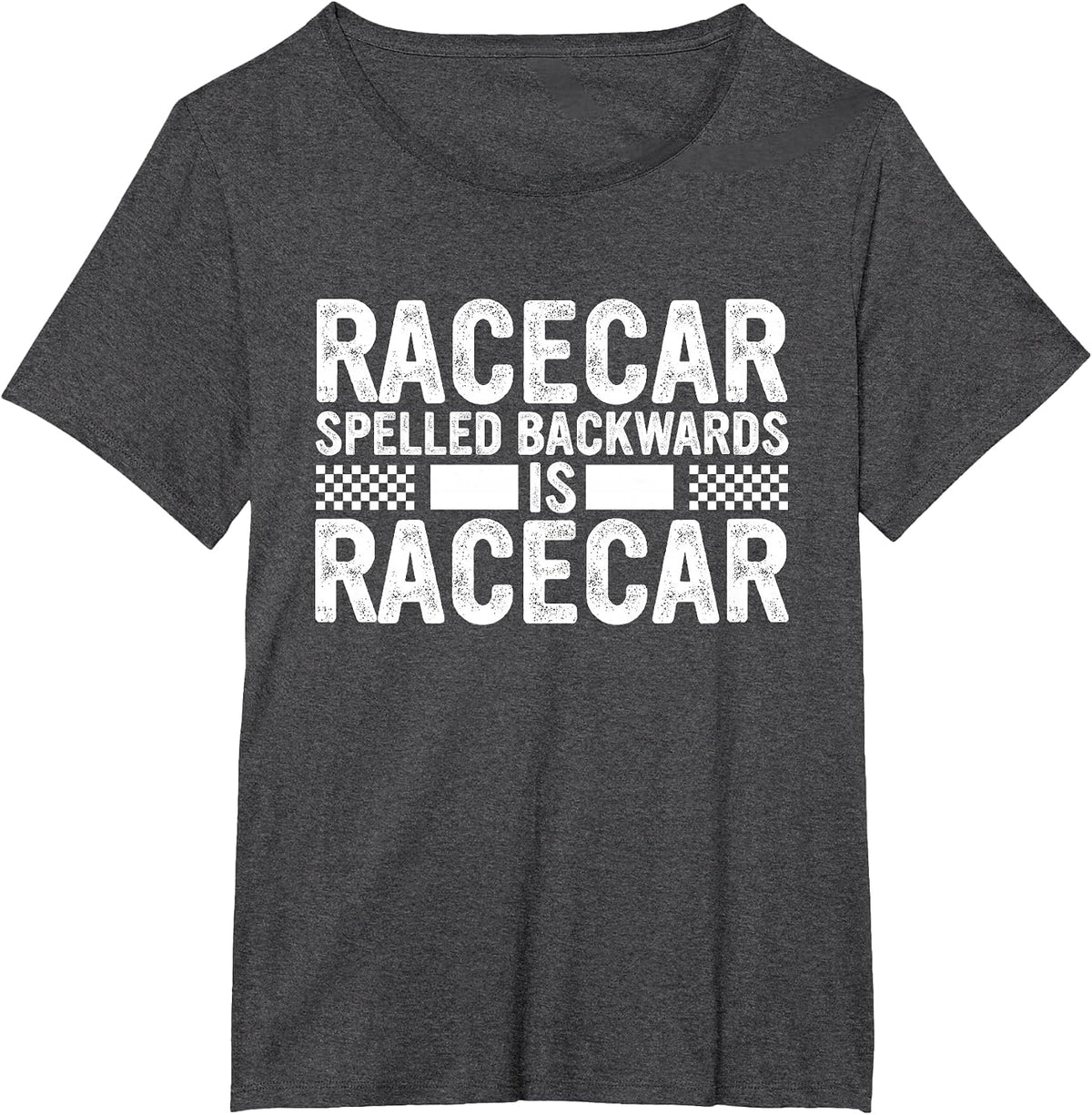 Racecar Spelled Backwards Mechanic Funny Car Racing Saying T-Shirt - Dark Heather Grey
