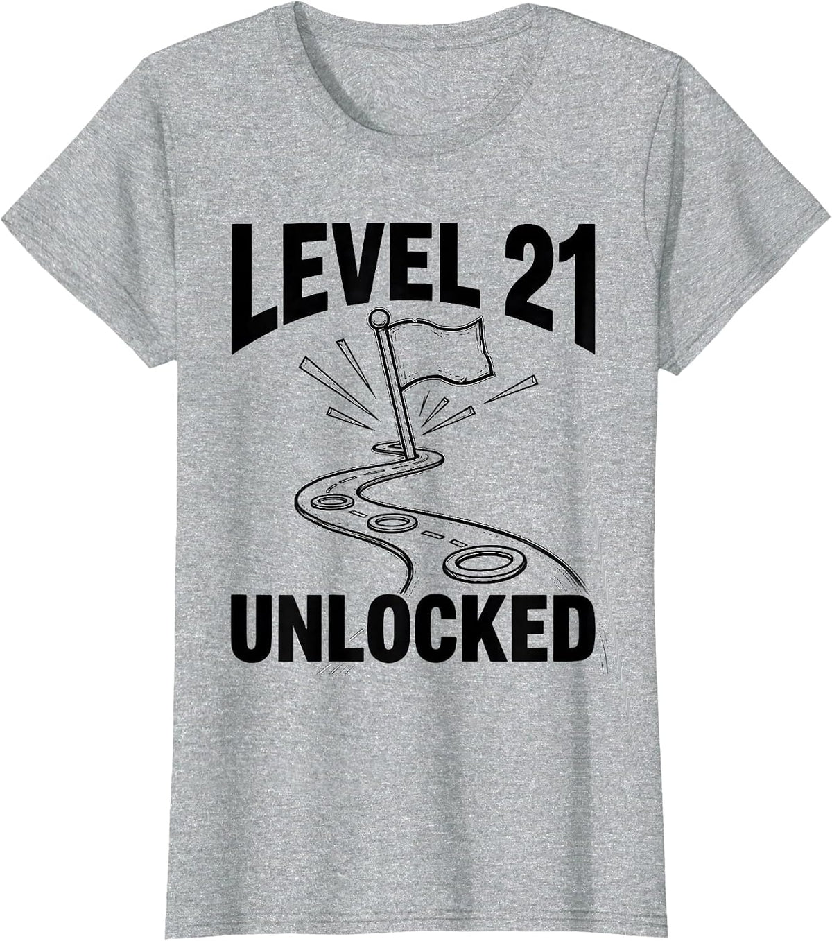 Women's Level 21 Unlocked Funny Age Milestone Birthday Boy Son T-Shirt - Heather Grey