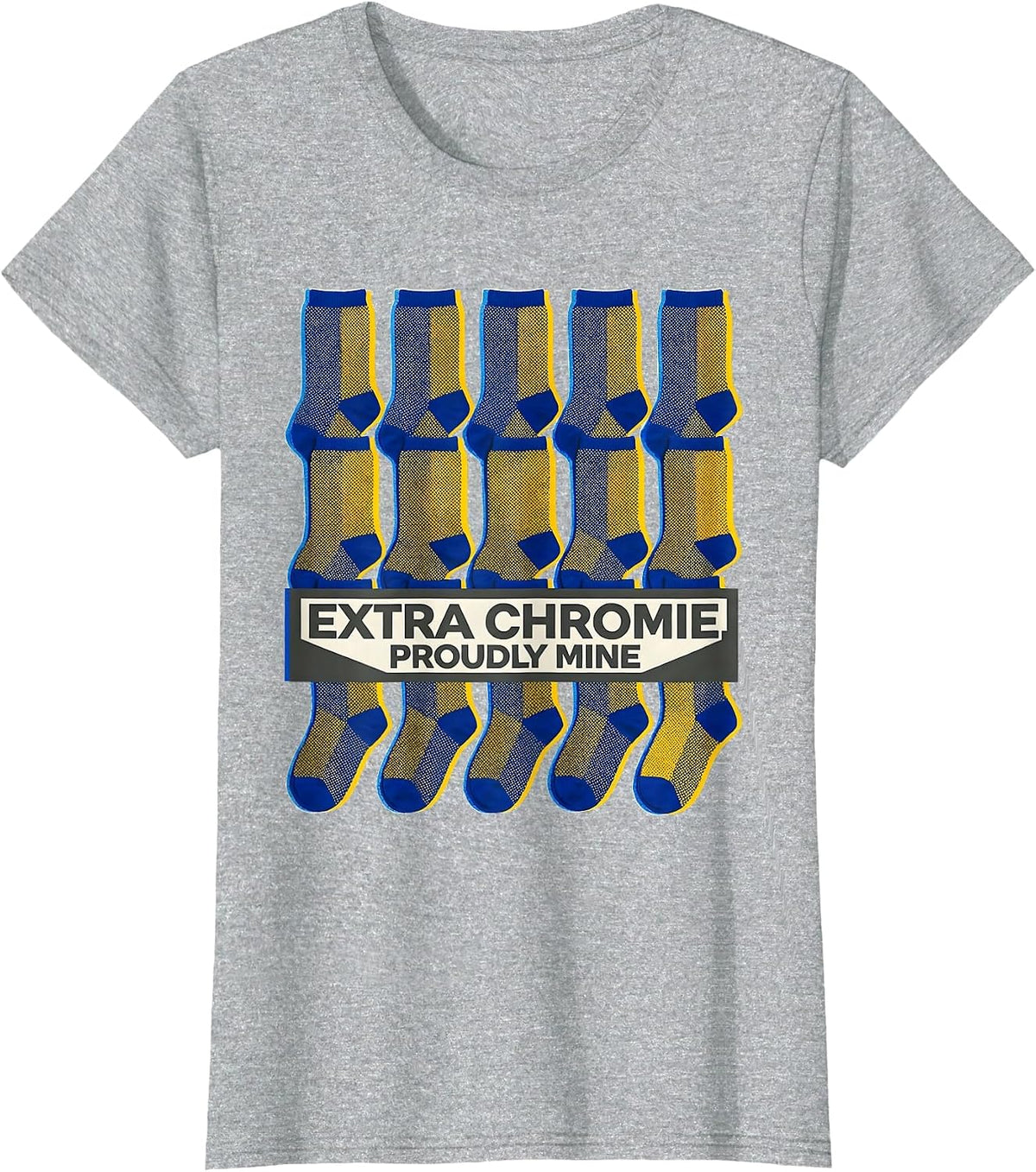 Women's Extra Chromie, Proudly Mine Funny Down Syndrome Awareness T-Shirt - Heather Grey