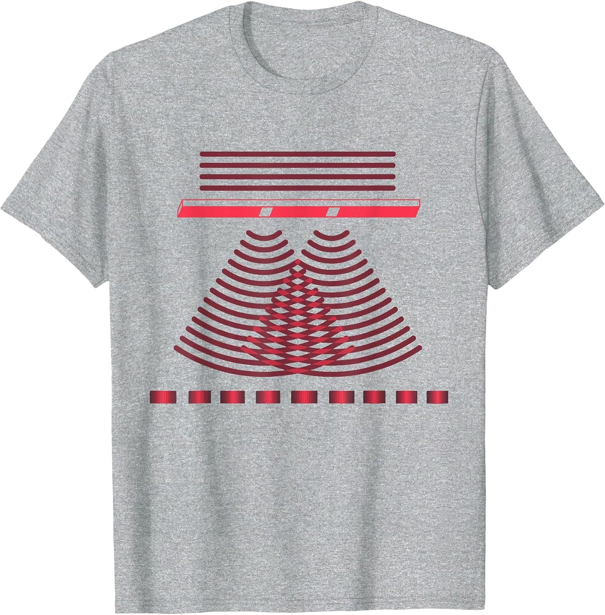 Double Split Experiment Quantum Physics Physics Teachers Maths T-Shirt - Heather Grey