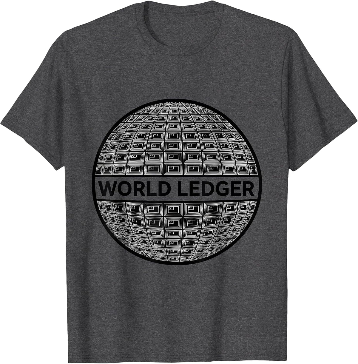 World Ledger Geometric Global Countries Flag Design T-Shirt - Dark Heather Grey