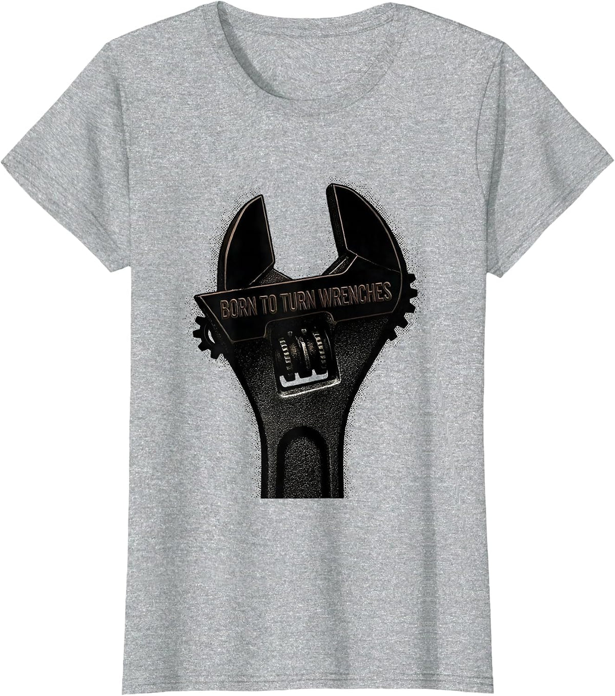 Women's Born to Turn Wrenches Mechanic Design T-Shirt - Heather Grey