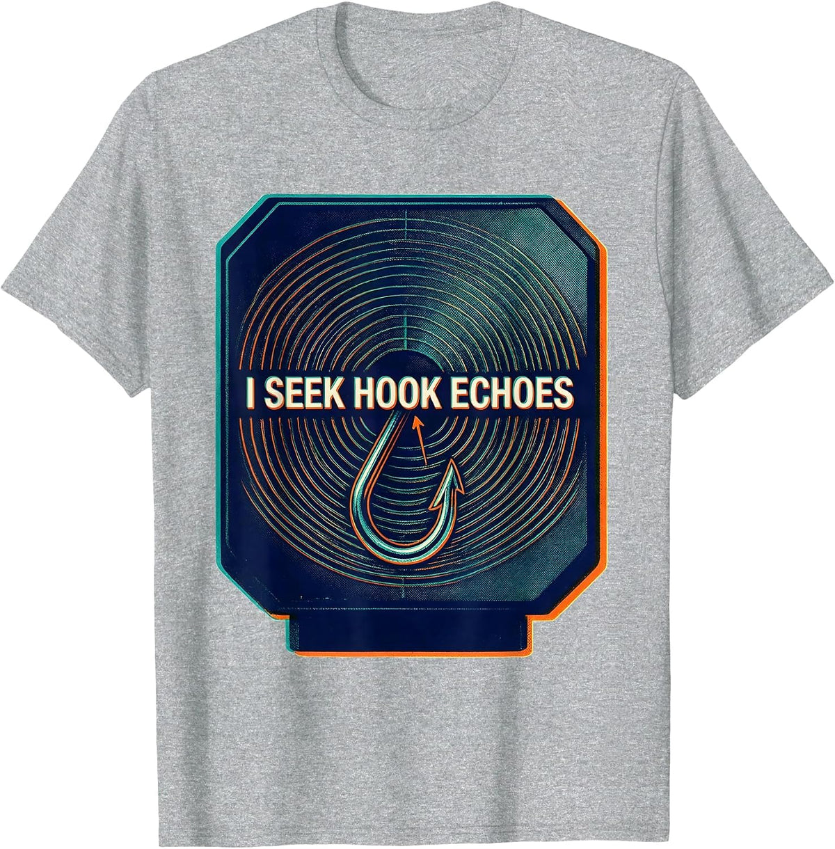 Men's I Seek Hook Echoes Risograph Tornado Storm Chaser T-Shirt - Heather Grey