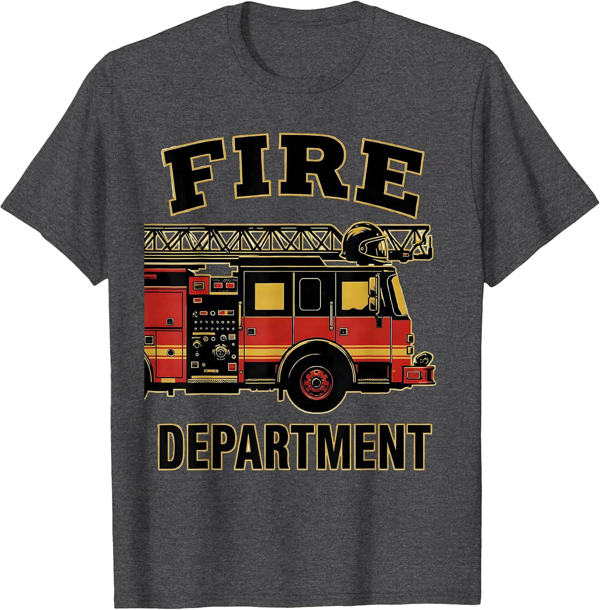 Fire Department Screenprint Poster Firefighter Pride Gift T-Shirt - Dark Heather Grey