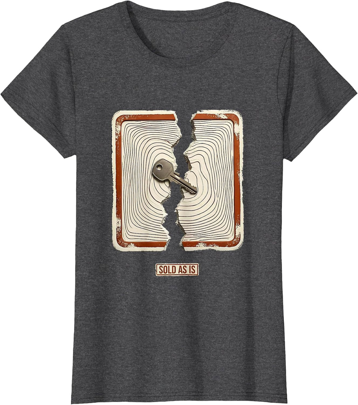 Women's Sold As Is Funny Realtor Real Estate Agent Humor T-Shirt - Dark Heather Grey