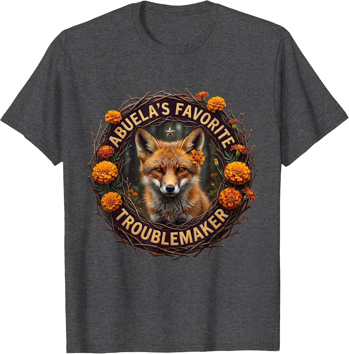 Abuela's Favorite Troublemaker Toddler Mexican T-Shirt - Dark Heather Grey