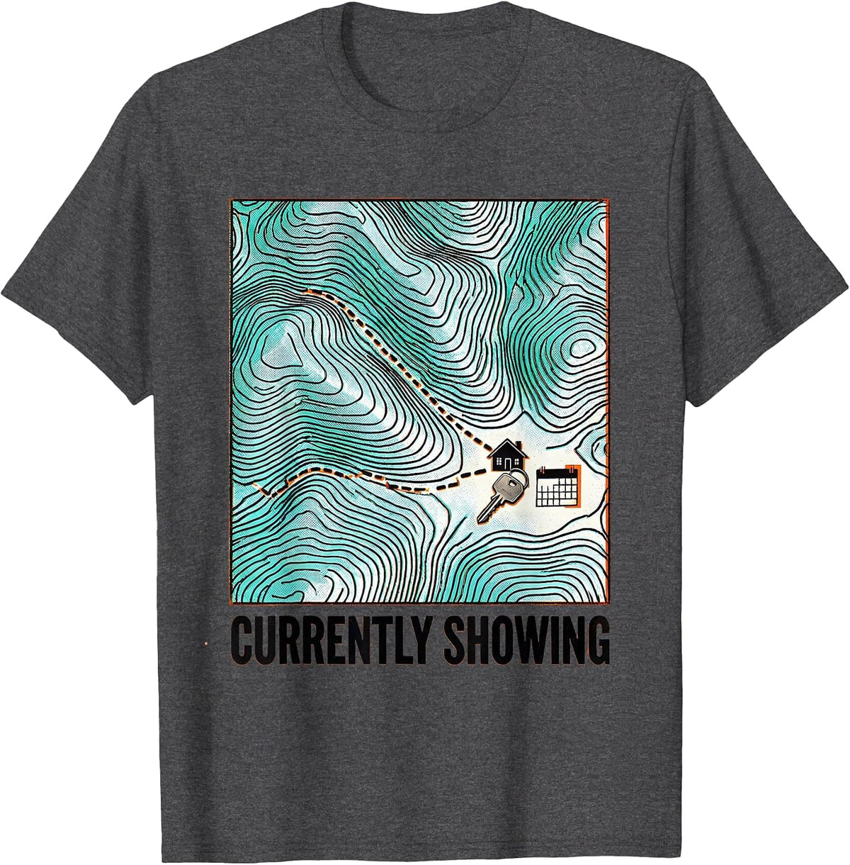 Currently Showing Risograph Realtor Real Estate Agent Humor T-Shirt - Dark Heather Grey