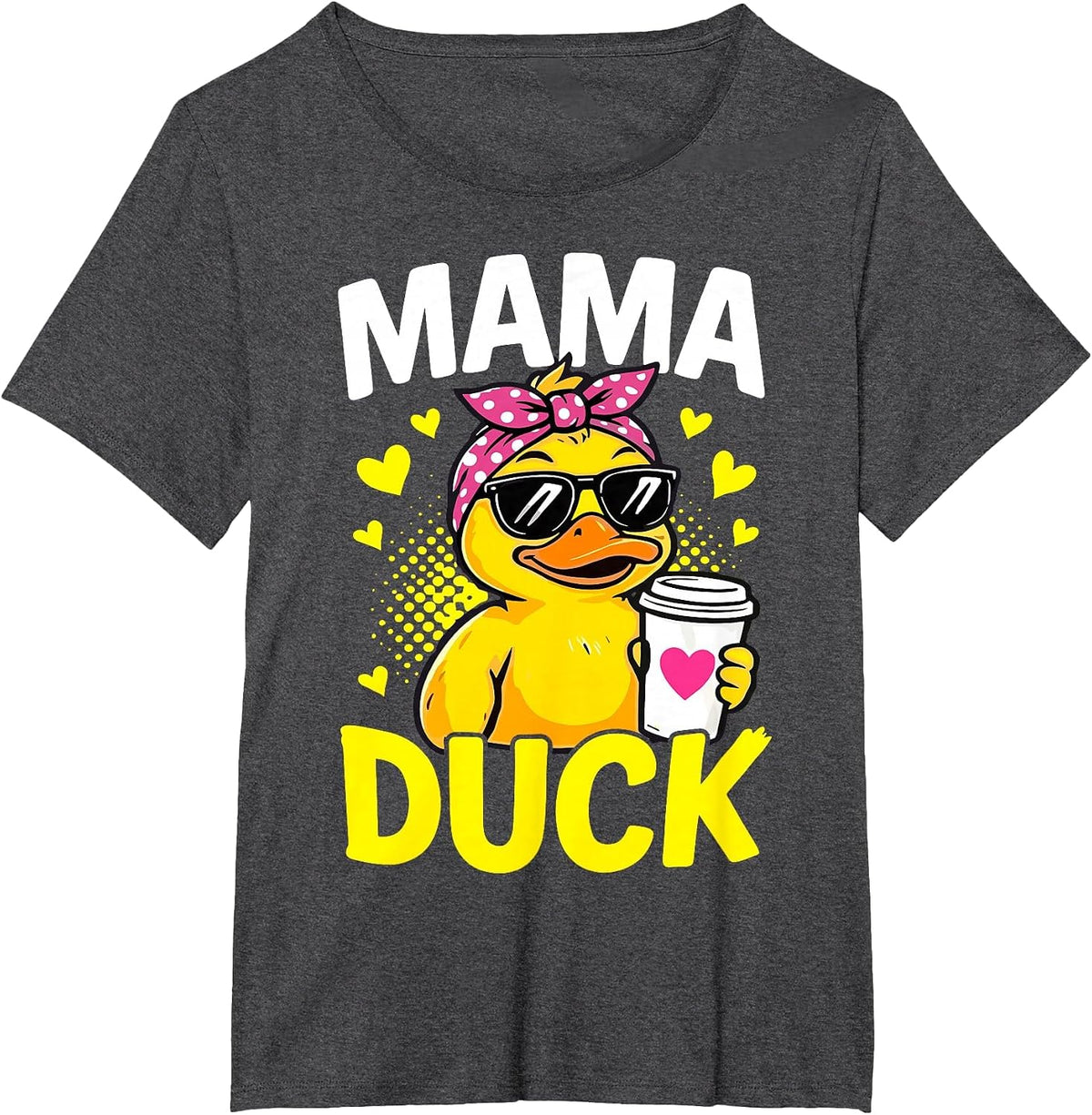 Mama Duck Funny Cute Mom T-Shirt - Dark Heather Grey