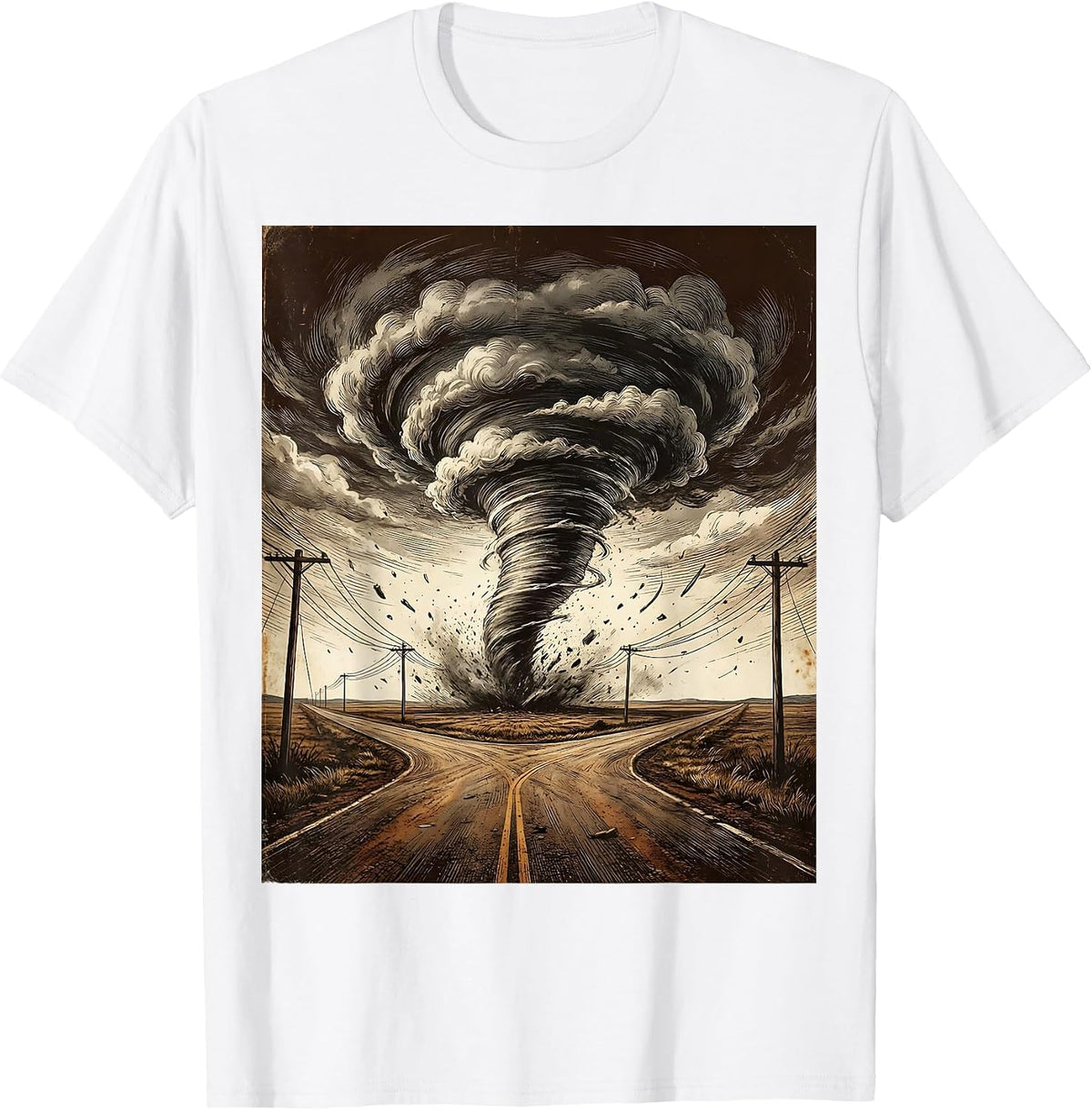 Men's Tornado Crossroads Graphic Tee - Turning Point T-Shirt - White