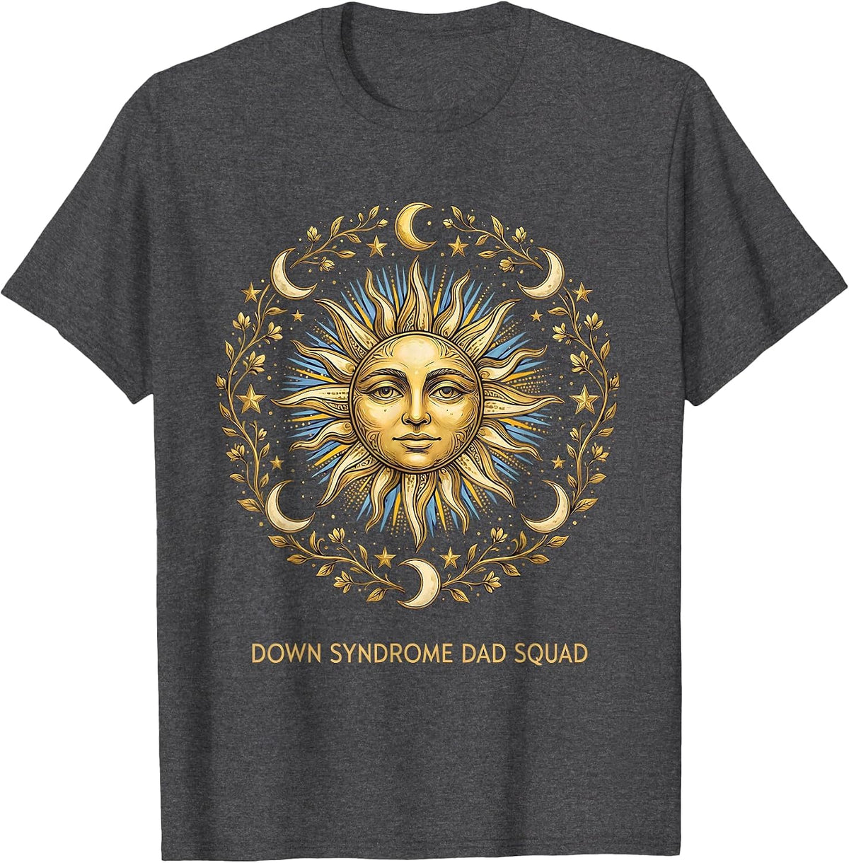 Men's Down Syndrome Dad Squad Awareness Design T-Shirt - Dark Heather Grey