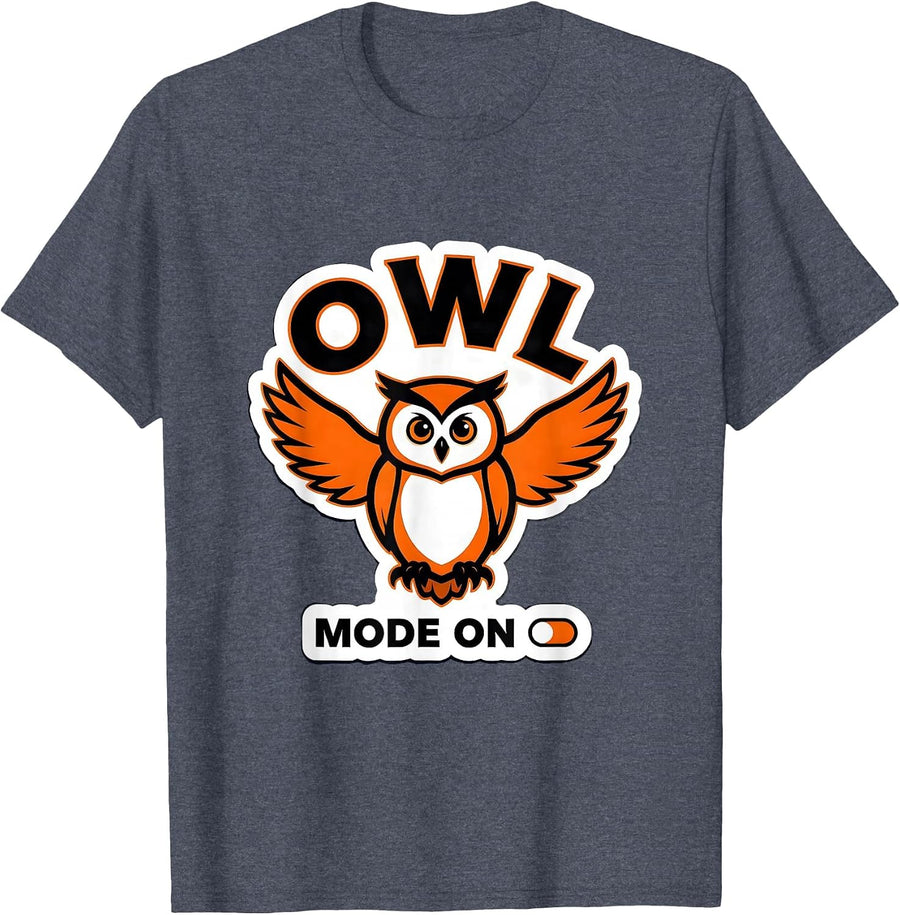 Owl Mode On Funny Animal Lover Gift Costume T-Shirt - Heather Blue