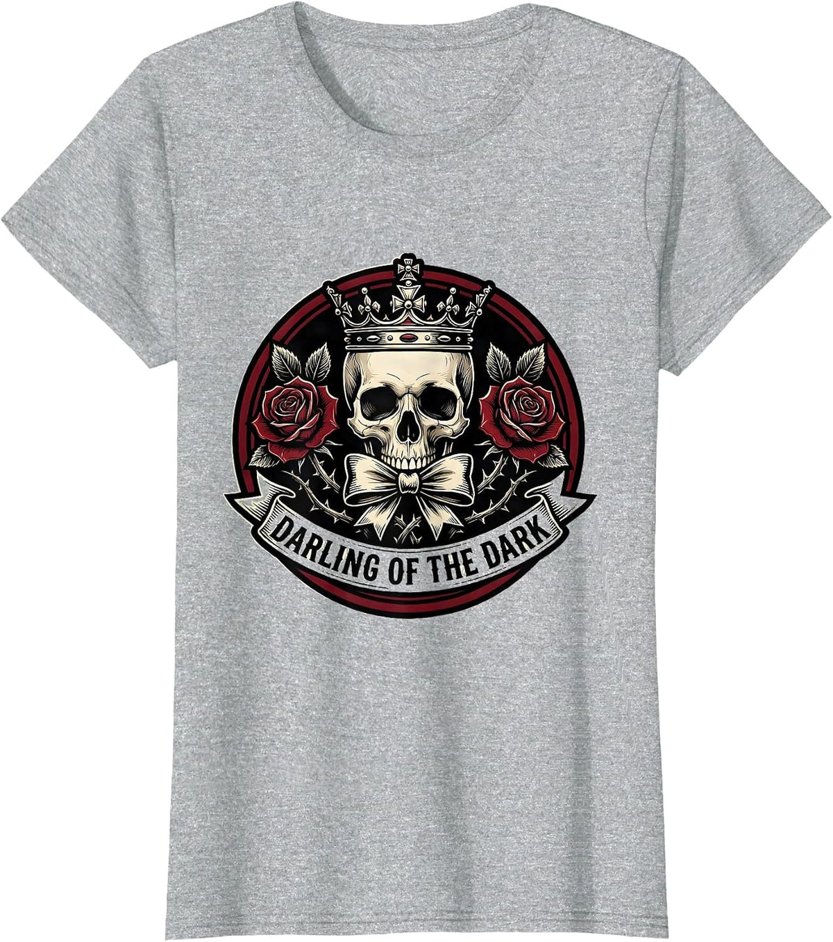 Darling of the Dark Emo Gothic Design T-Shirt - Heather Grey