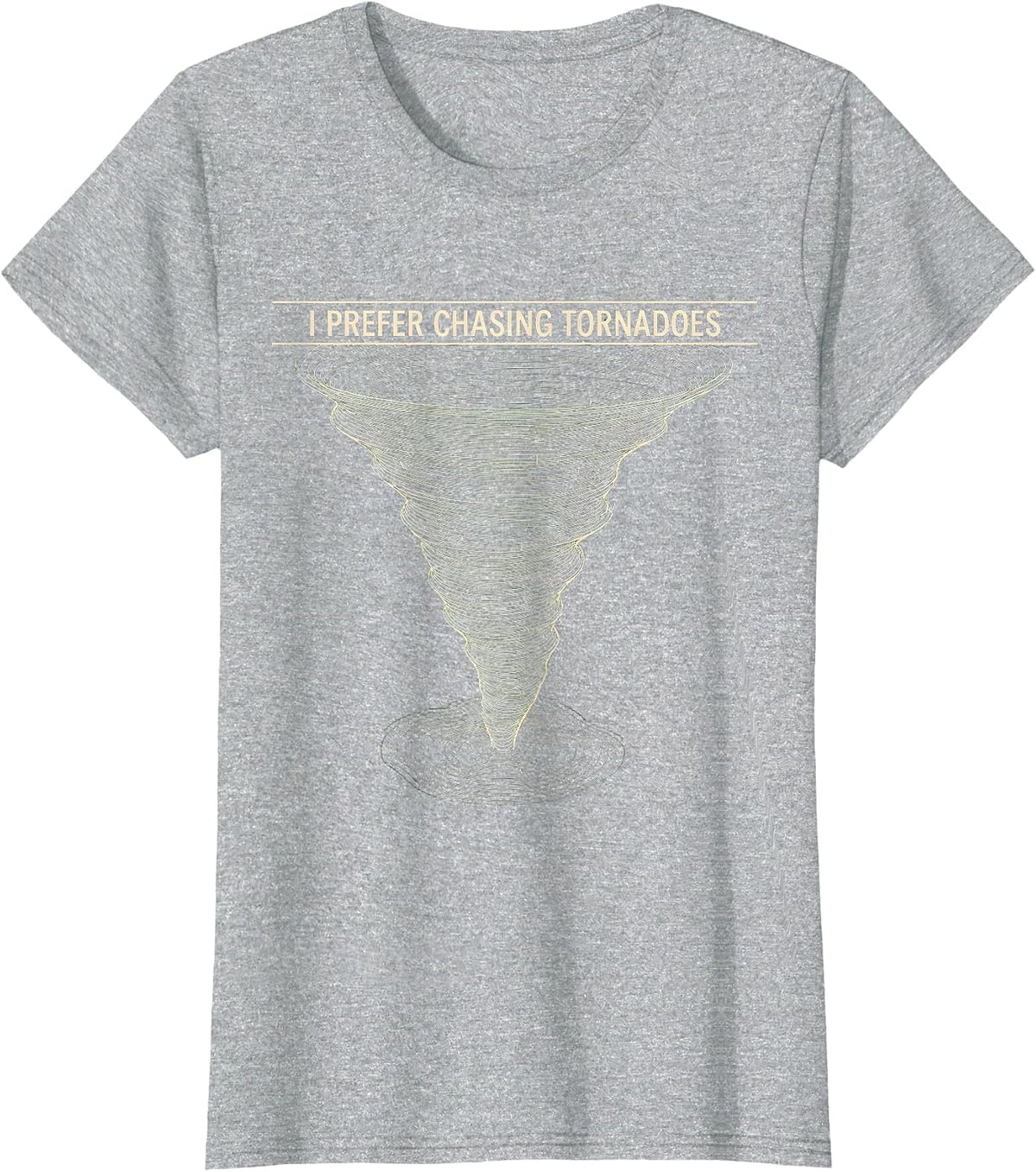 Women's I Prefer Chasing Tornadoes Topographic Contour Storm Chaser T-Shirt - Heather Grey