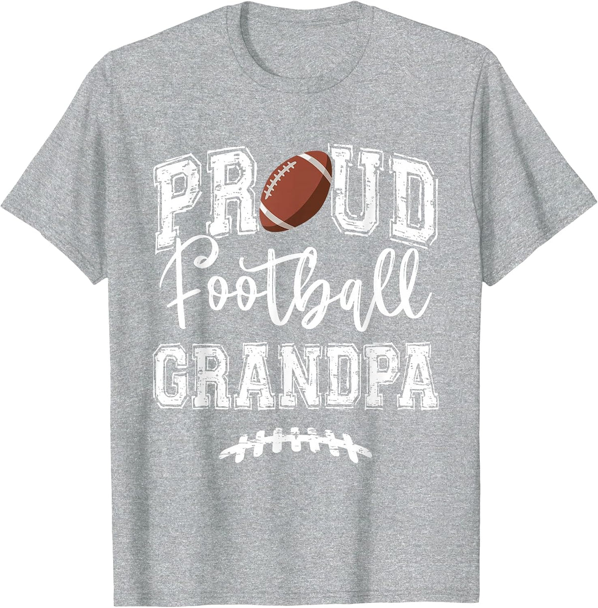 Proud Football Grandpa Funny College That's My Nephew T-Shirt - Heather Grey