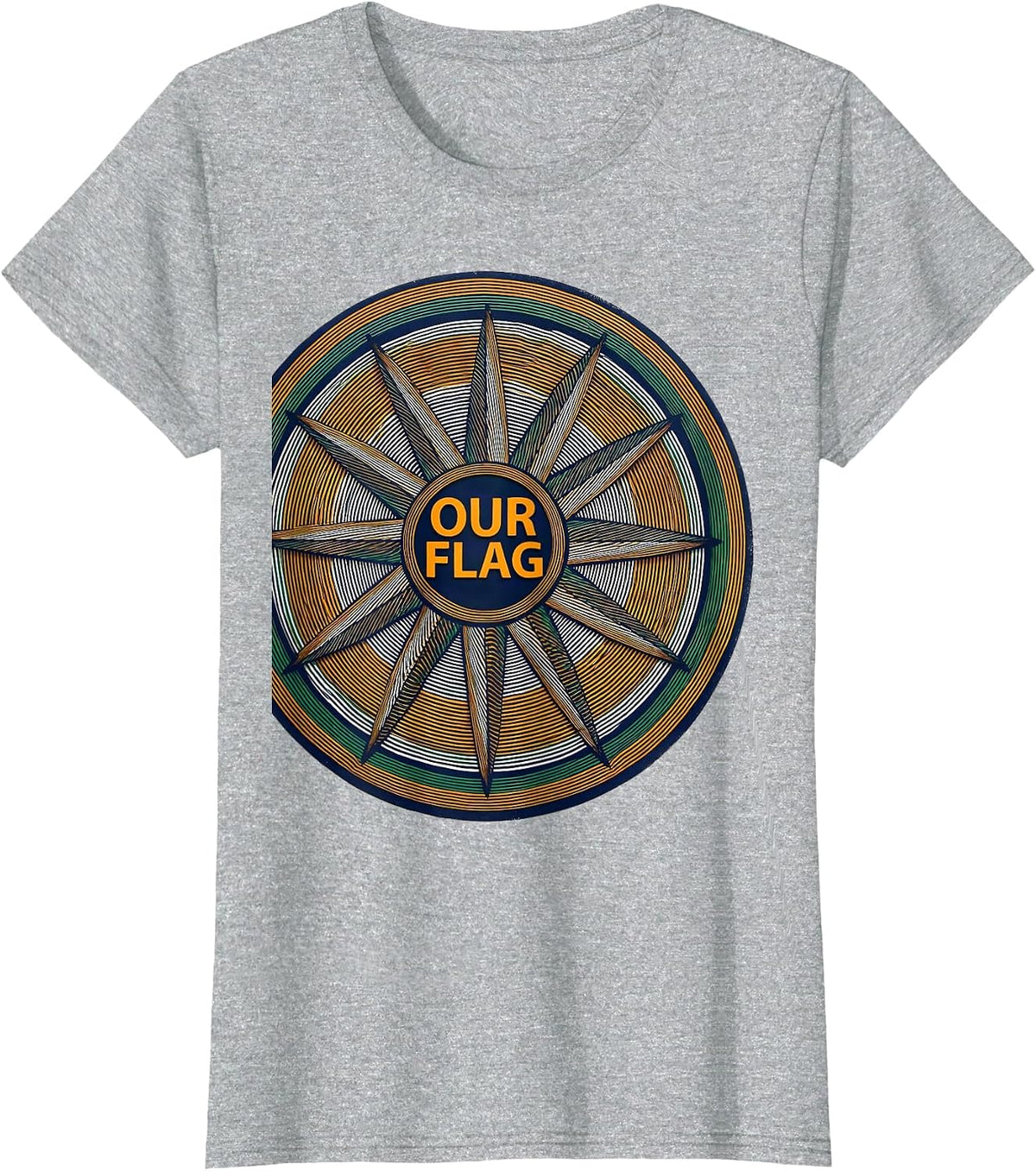 OUR FLAG Retro Patriotic Indian Independence Day T-Shirt - Heather Grey