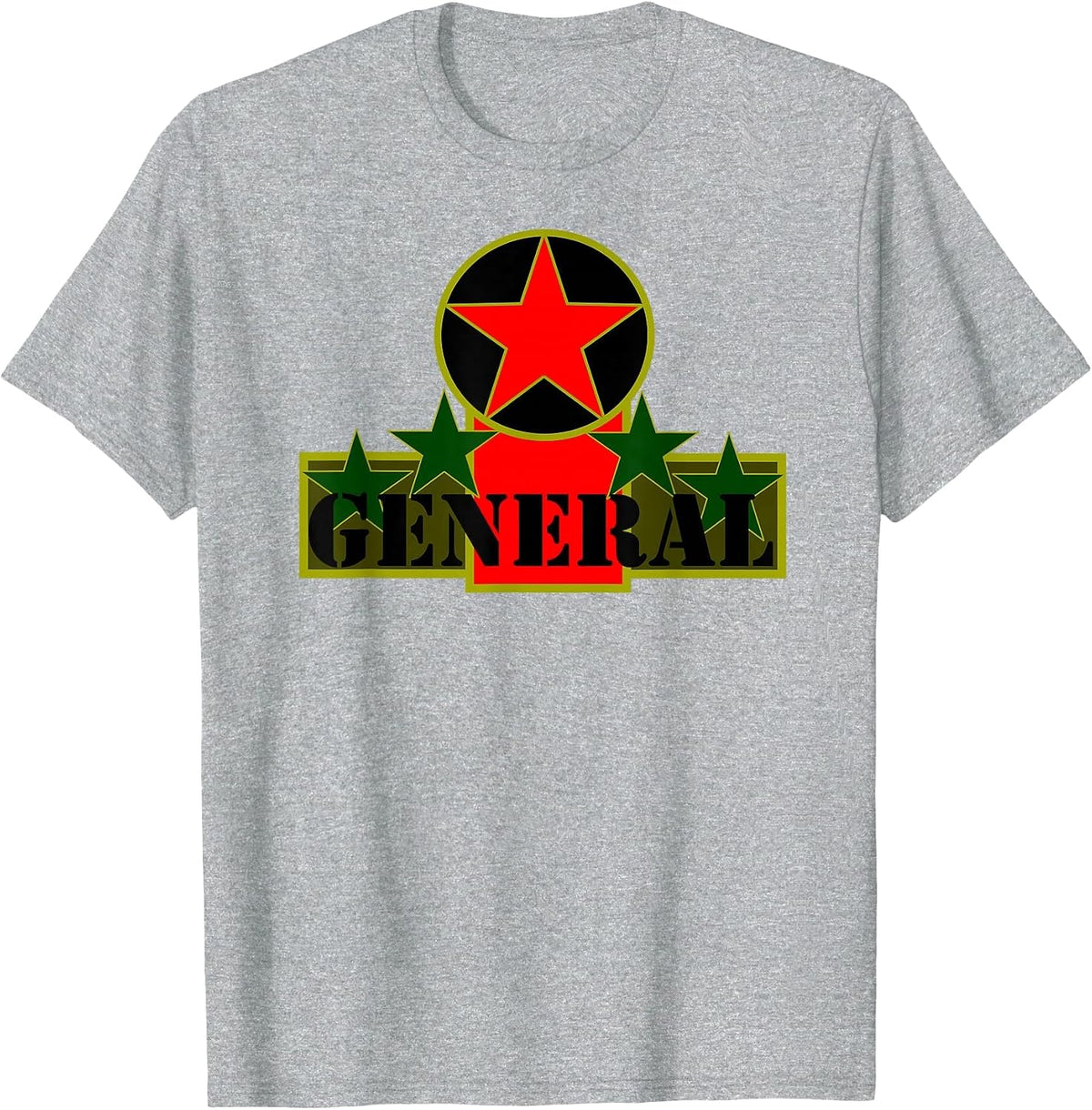 Five Stars General Rank Armed Forces Commander Classic TEE T-Shirt - Heather Grey