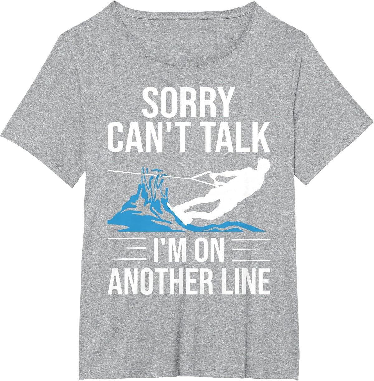 Funny Water Ski Designs for Men Women Water Skier Athletes T-Shirt - Heather Grey