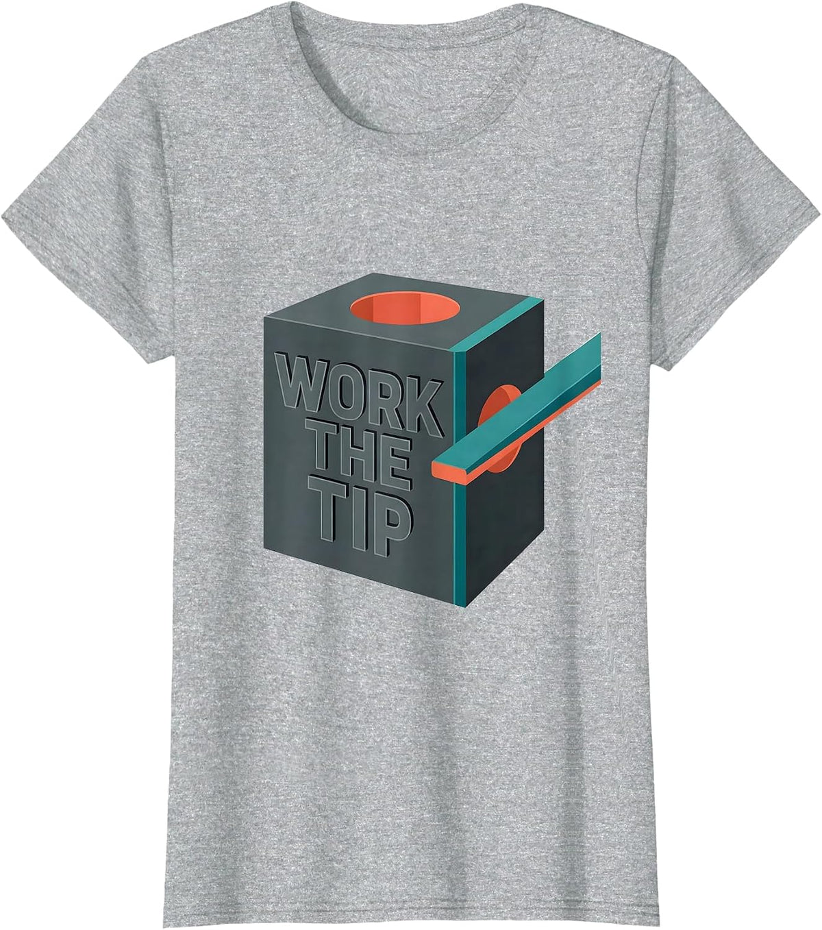 Work The Tip Funny Billiards Player Pool Lover Gift T-Shirt - Heather Grey