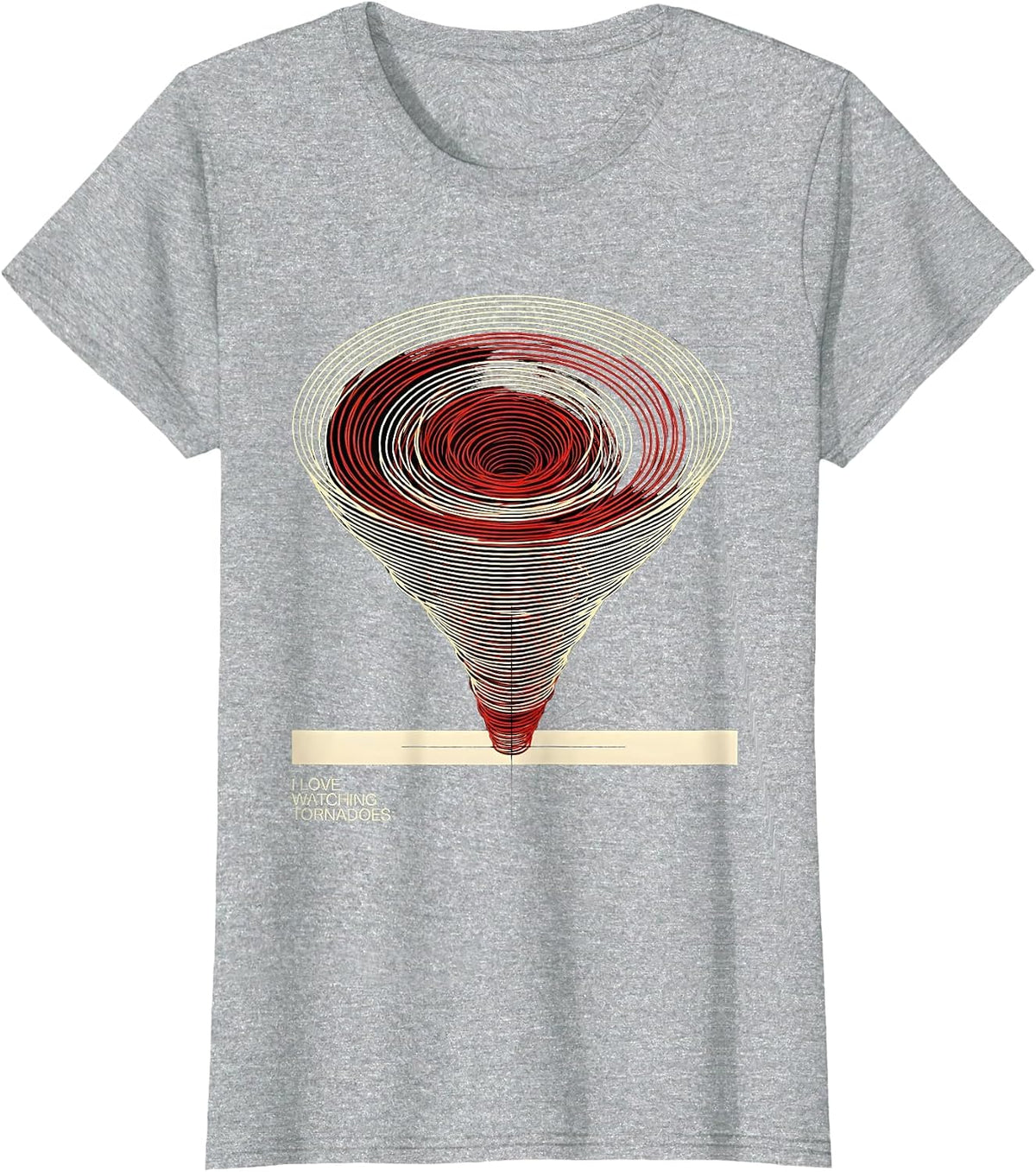 I Love Watching Tornadoes Geometric Storm Chaser Enthusiast T-Shirt - Heather Grey