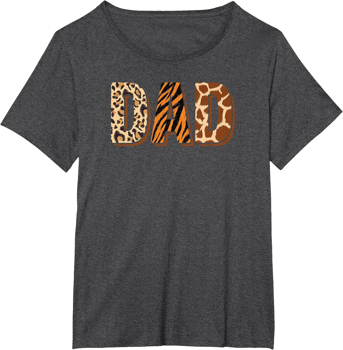 Wild Dad Birthday Zoo Safari Jungle Animal Pattern T-Shirt - Dark Heather Grey