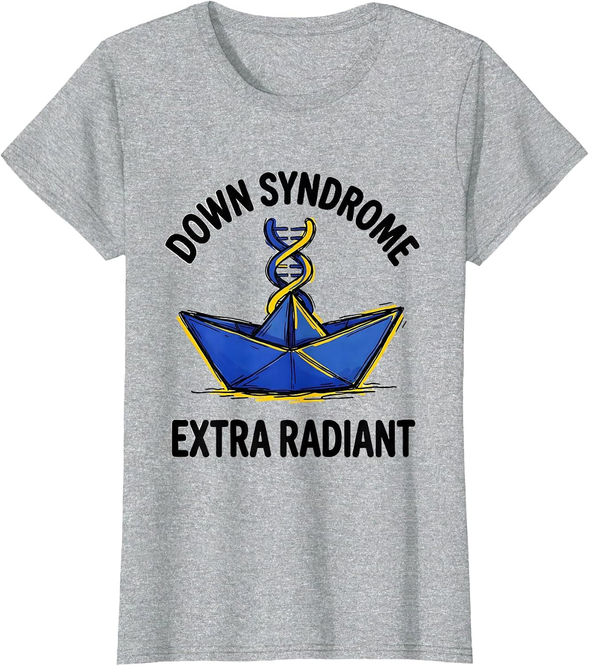 Down Syndrome Extra Radiant Supportive Family Awareness Gift T-Shirt - Heather Grey