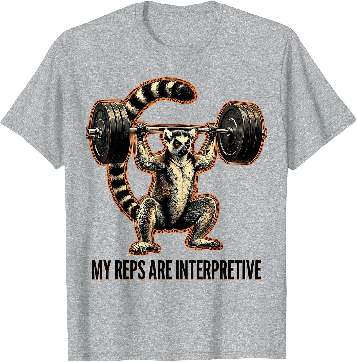 Men's My Reps Are Interpretive Funny Gym Weightlifting Workout T-Shirt - Heather Grey