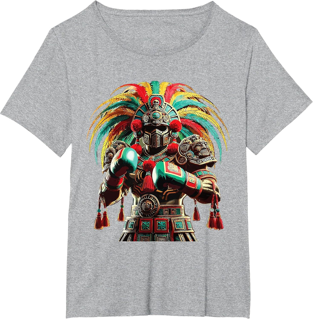 Mexican Boxing Pride Inka Sports Design T-Shirt - Heather Grey