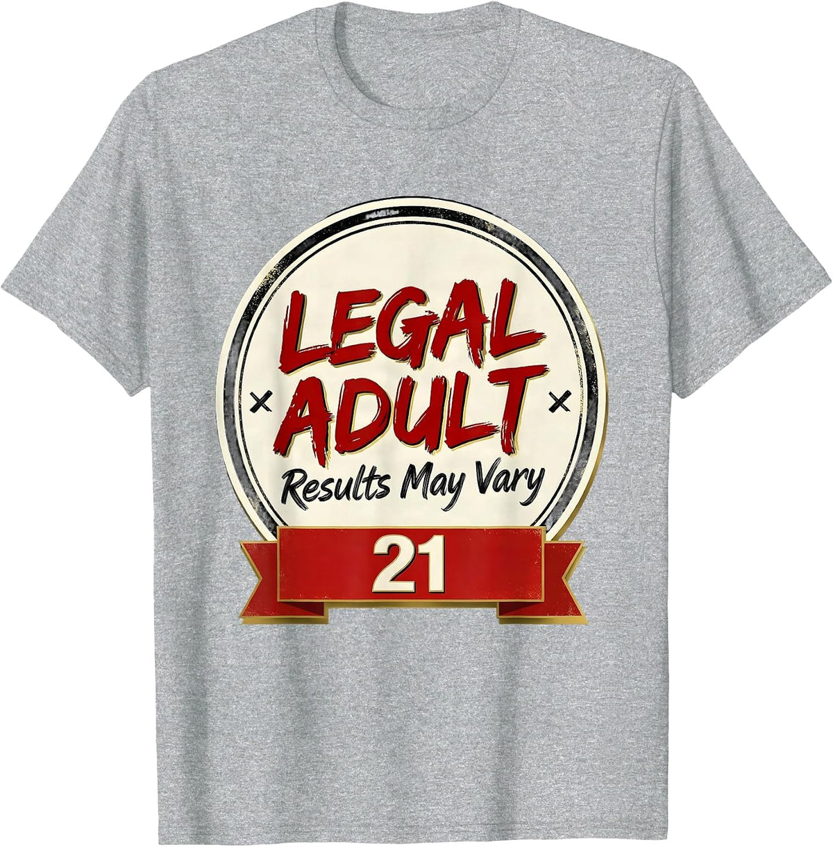 Men's Legal Adult Results May Vary Vintage Year Milestone Birthday T-Shirt - Heather Grey