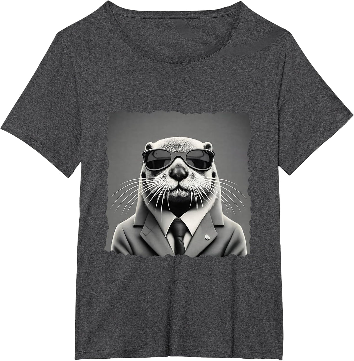 Sea Otter Lover Funny Design T-Shirt - Dark Heather Grey