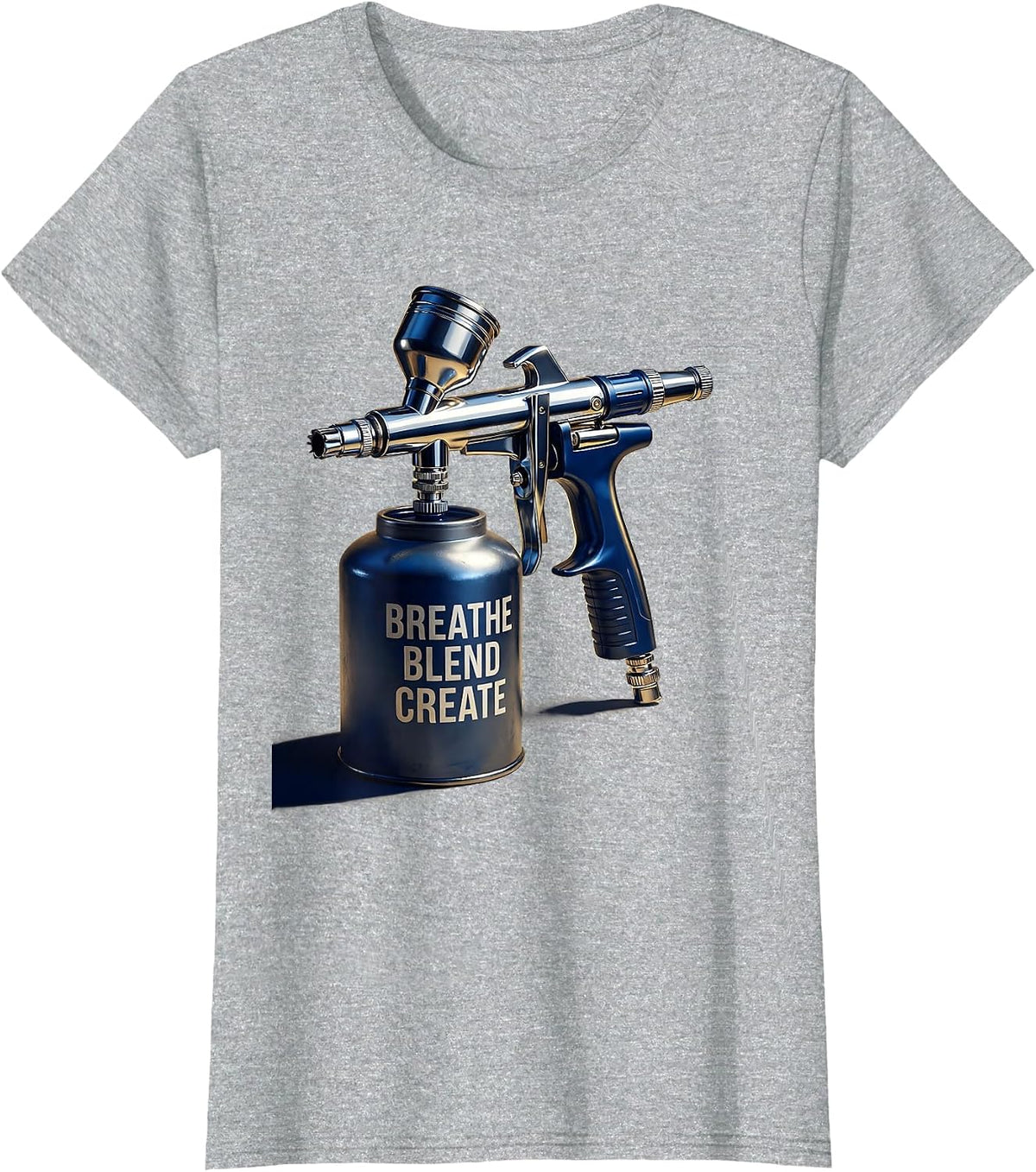 Breathe Blend Create Airbrush Art Design T-Shirt - Heather Grey