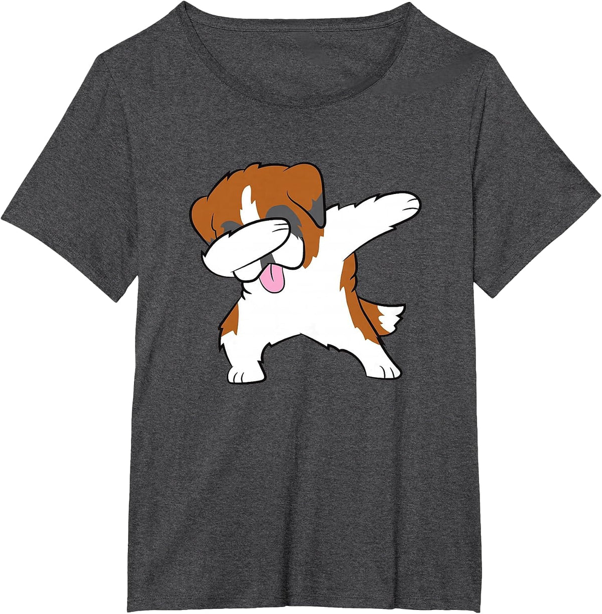 Polka Dot Saint Bernard T-Shirt - Dark Heather Grey