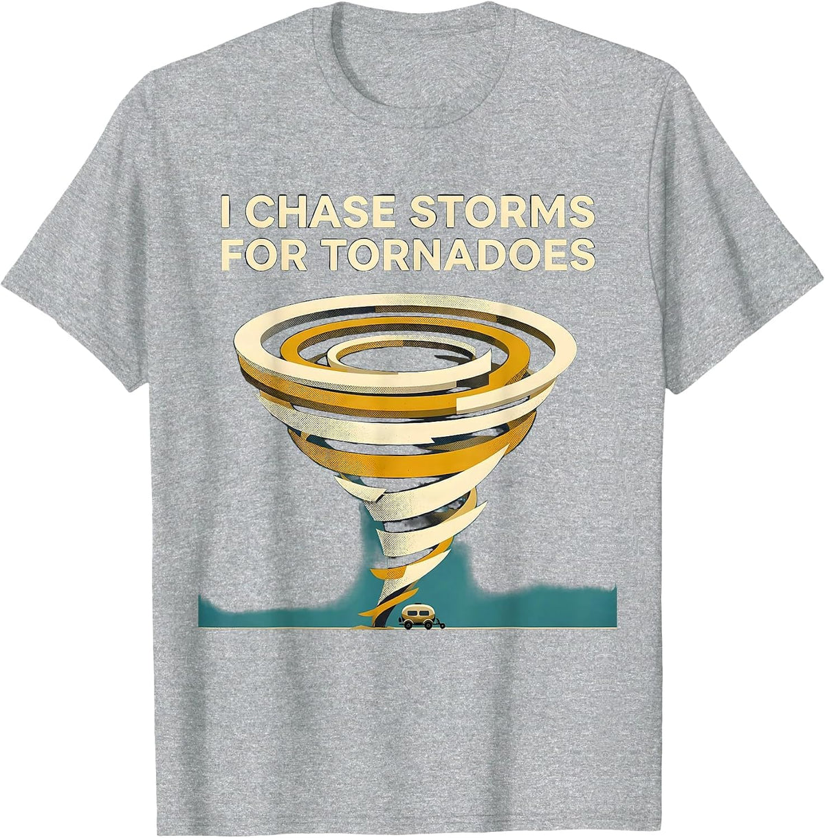 Men's I Chase Storms For Tornadoes Midcentury Modern Storm Chaser T-Shirt - Heather Grey